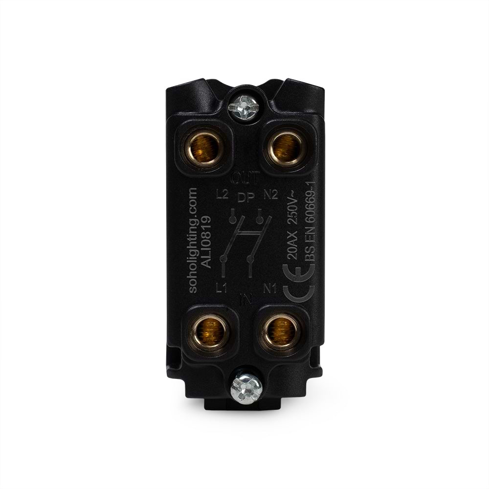 The Charterhouse Collection 20A Double Pole LT3-Toggle Switch Module Antique Brass