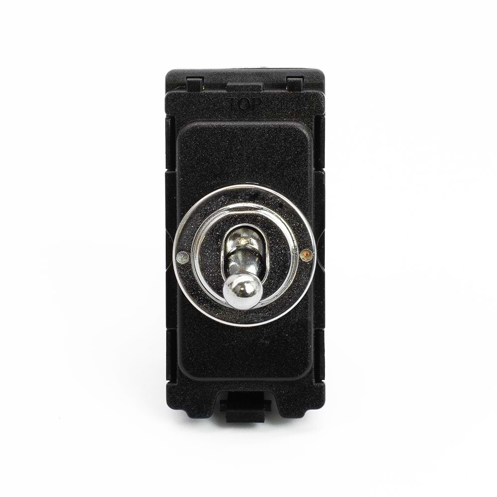 The Finsbury Collection Polished Chrome 20A 1 Way Retractive CM-Grid Toggle Switch Module