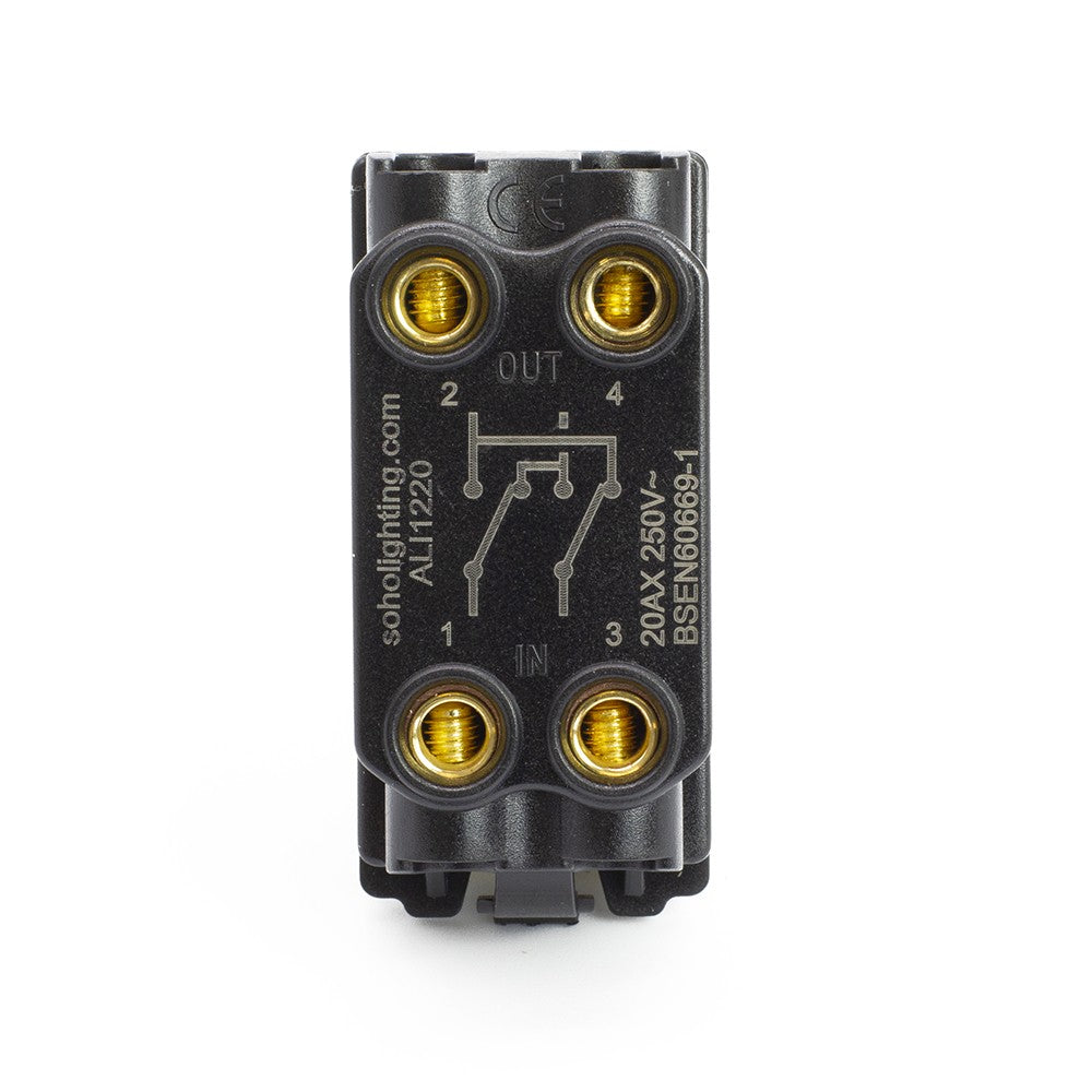 The Finsbury Collection Polished Chrome 20AX Intermediate CM-Grid Toggle Switch Module