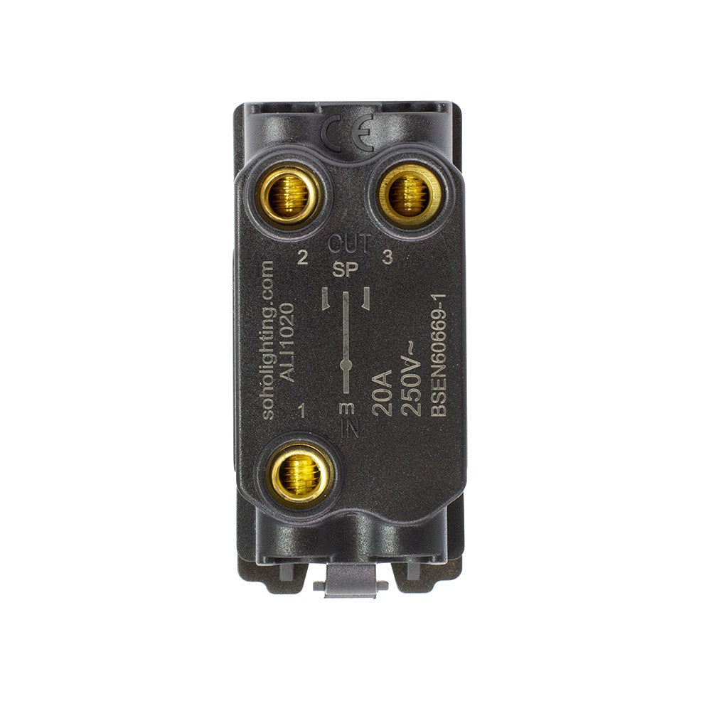 The Finsbury Collection Polished Chrome 20A 2 Way & Off  Retractive CM-Grid Toggle Switch Module
