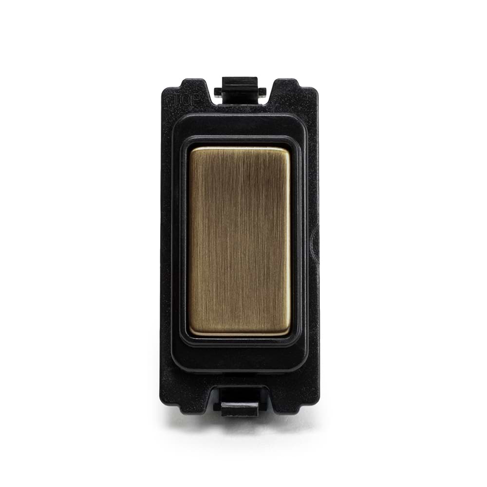The Charterhouse Collection Blank RM-Grid Switch Module Antique Brass
