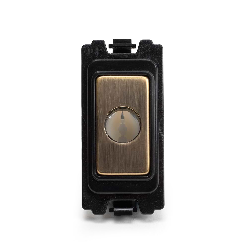 The Charterhouse Collection Flex Outlet RM-Grid Switch Module Antique Brass