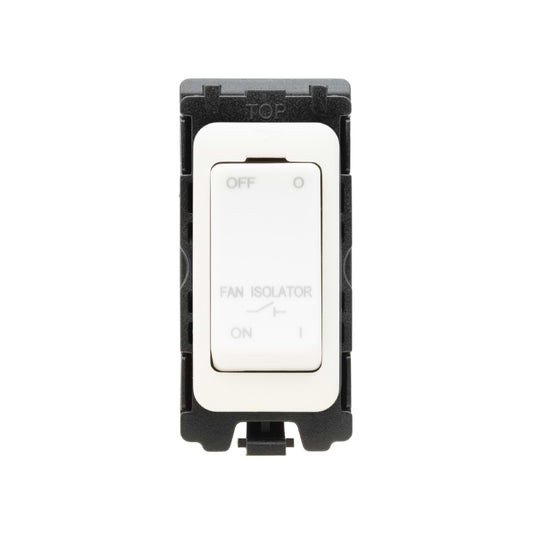 Soho Lighting White Metal 10A Triple Pole Fan Isolator RM-Grid Switch Module