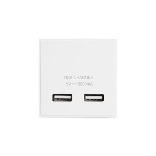 White USB Charger 2 Gang EM-Euro Module