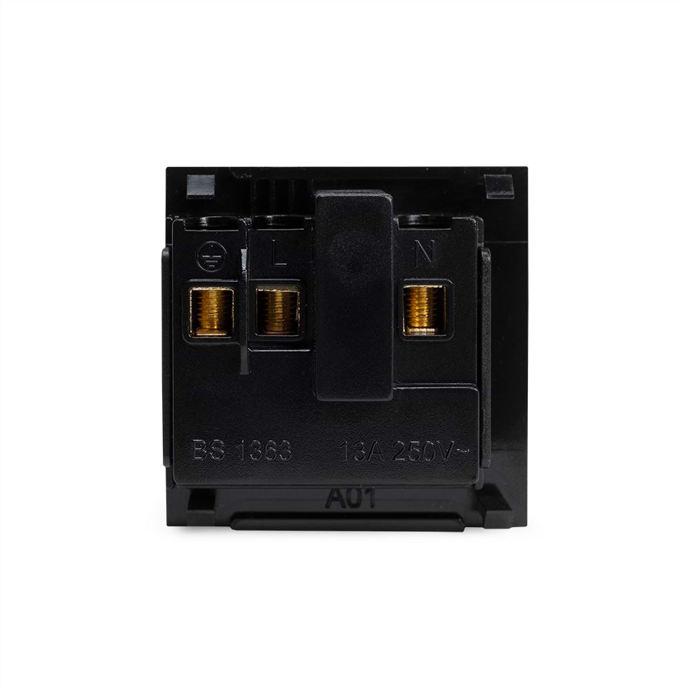 Black 13A UK Normal Pin EM-Euro Module