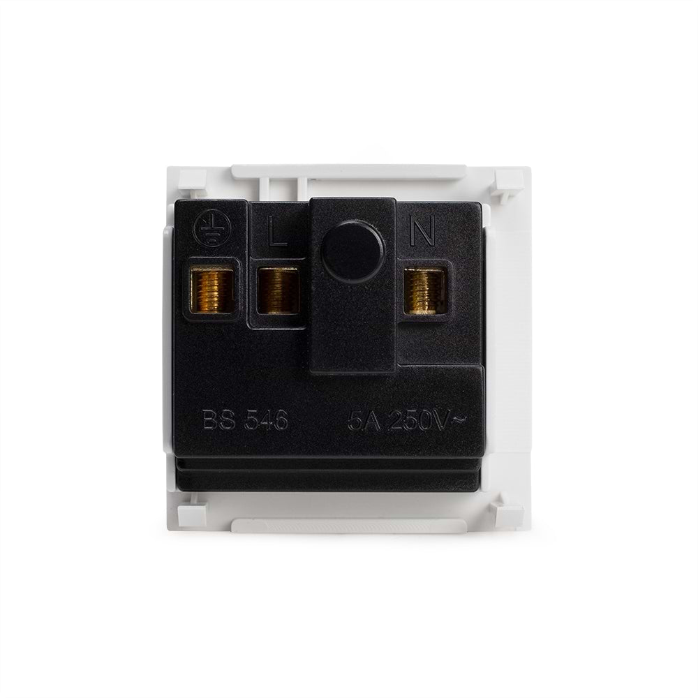 White 5A UK Round Pin EM-Euro Module