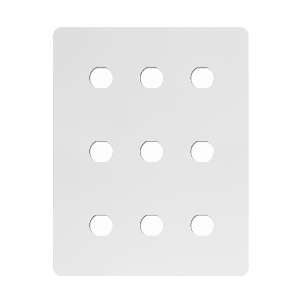Soho Lighting White Metal Flat Plate 9 Gang CM Circular Module Grid Switch Plate
