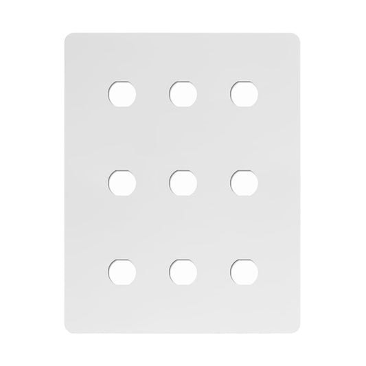 Soho Lighting White Metal Flat Plate 9 Gang CM Circular Module Grid Switch Plate