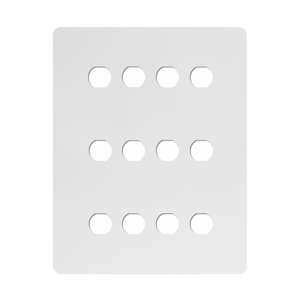 Soho Lighting White Metal Flat Plate 12 Gang CM Circular Module Grid Switch Plate
