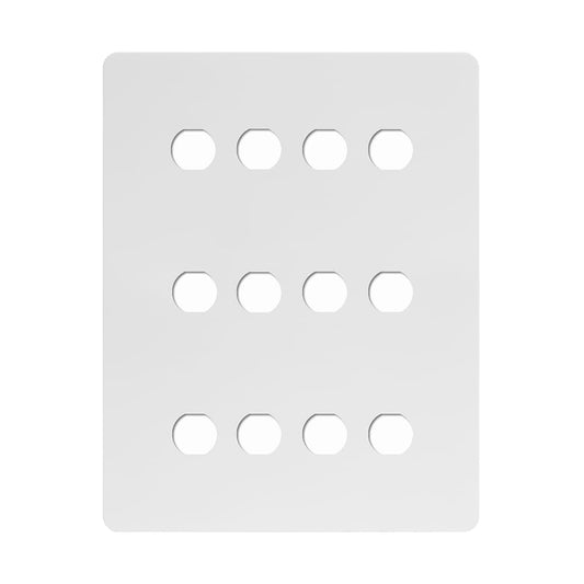 Soho Lighting White Metal Flat Plate 12 Gang CM Circular Module Grid Switch Plate
