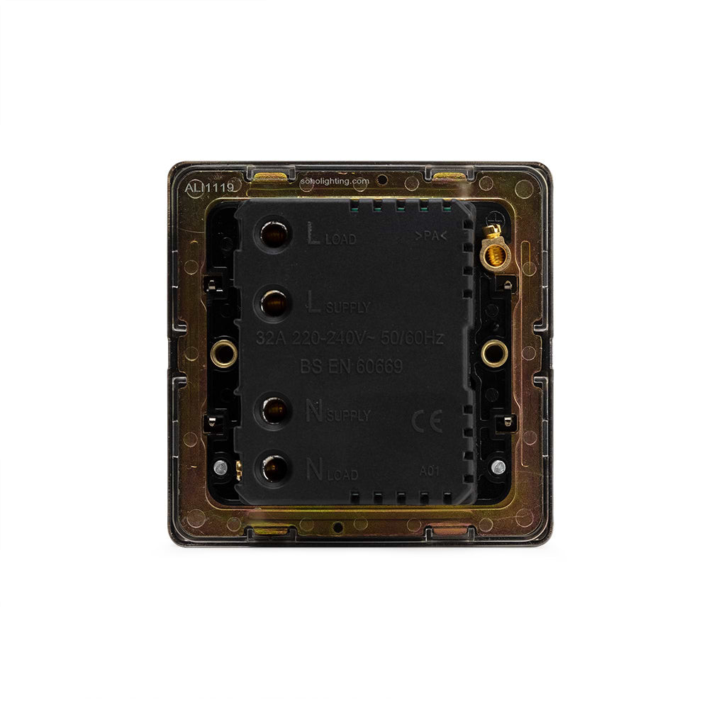The Charterhouse Collection 32A Key Card Switch With Black Insert Antique Brass