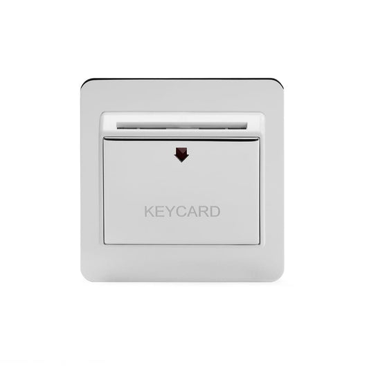 The Finsbury Collection Polished Chrome 32A Key Card Switch With White Insert