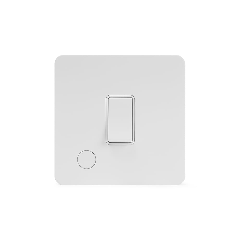 The Eldon Collection White Metal Flat Plate 20A 1 Gang Double Pole Switch Flex Outlet Wht Ins Screwless