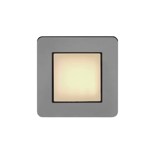 The Connaught Collection Black Nickel Flat Plate LED Stair Light - Warm White