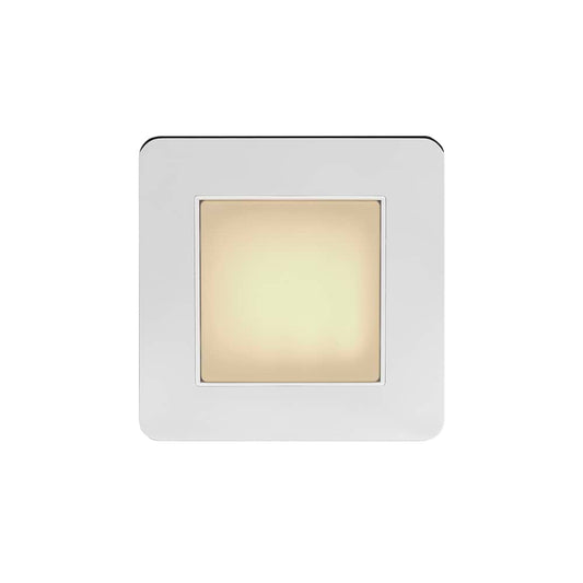 The Finsbury Collection Polished Chrome Flat Plate LED Stair Light - Warm White