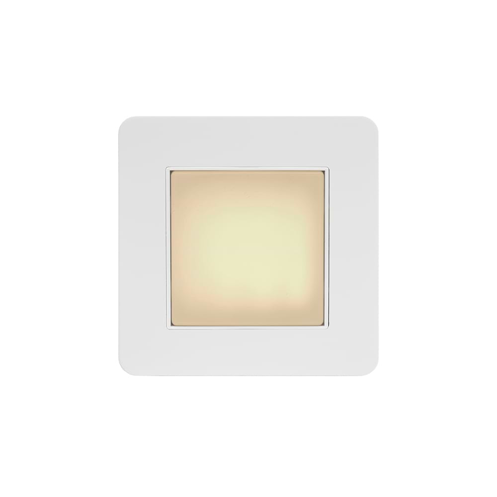 The Eldon Collection White Metal Flat Plate LED Stair Light - Warm White
