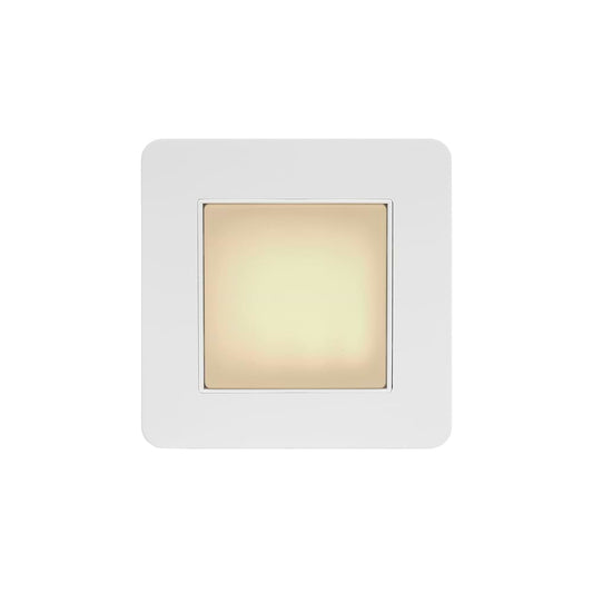 The Eldon Collection White Metal Flat Plate LED Stair Light - Warm White