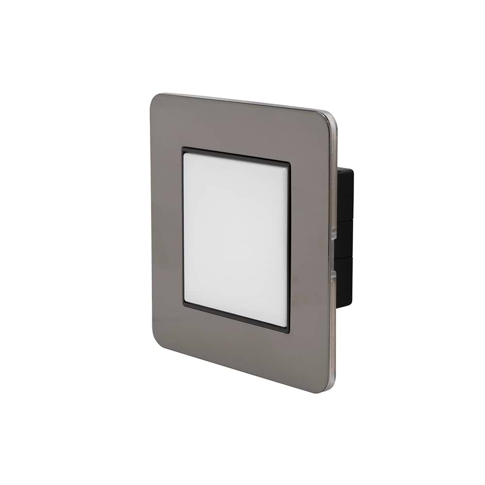 The Connaught Collection Black Nickel Flat Plate LED Stair Light - Cool White