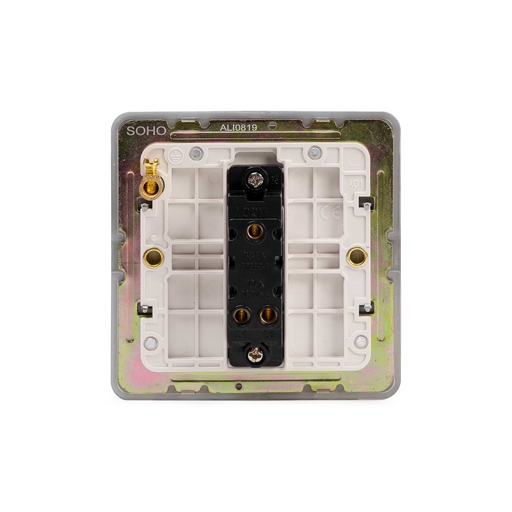 The Eldon Collection White Metal Flat Plate 1 Gang Light Switch 10A 2 Way White Inserts