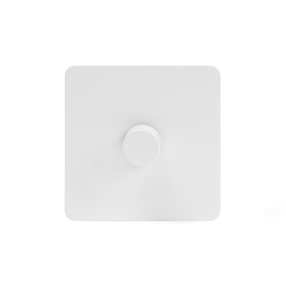 The Eldon Collection White Metal Flat Plate 1 Gang 2 -Way Intelligent Dimmer 150W LED (300w Halogen/Incandescent)