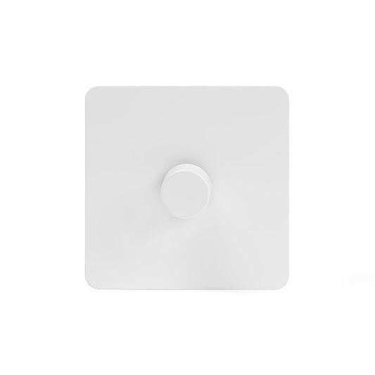 The Eldon Collection White Metal Flat Plate 1 Gang 2 -Way Intelligent Dimmer 150W LED (300w Halogen/Incandescent)