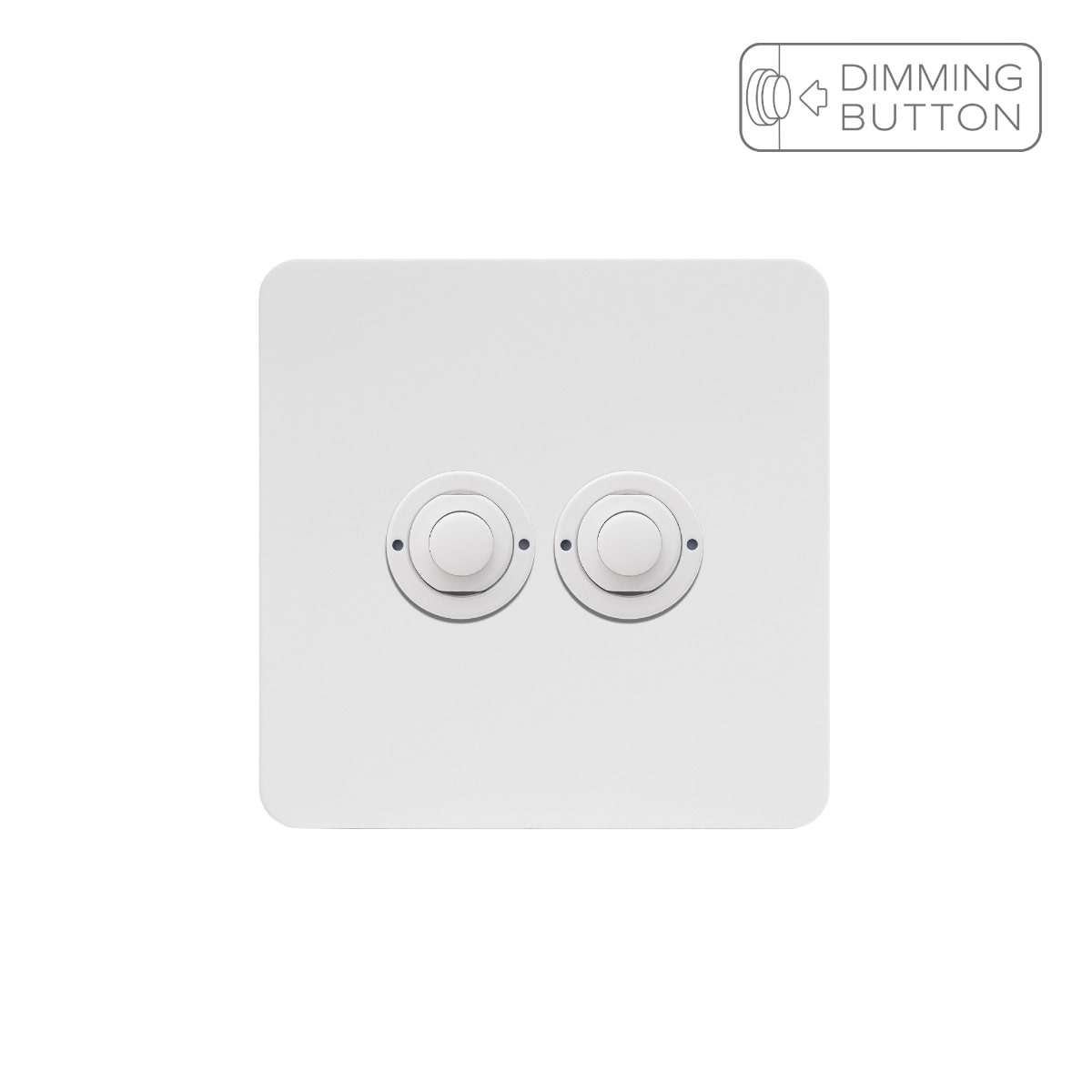 Soho Lighting White Metal 2 Gang 6A Push Button Dimmer Switch