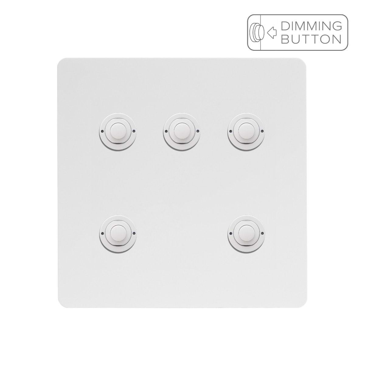 Soho Lighting White Metal 5 Gang 6A Push Button Dimmer Switch