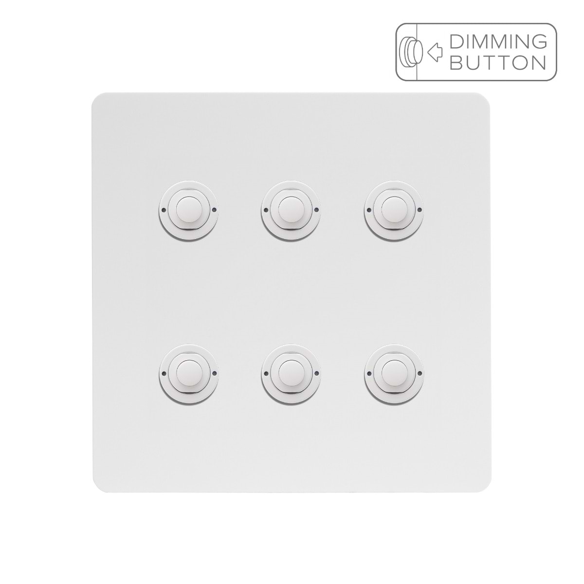 Soho Lighting White Metal 6 Gang 6A Push Button Dimmer Switch