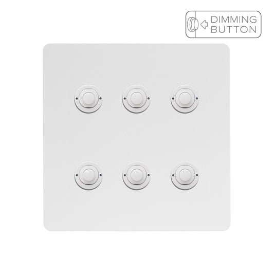 Soho Lighting White Metal 6 Gang 6A Push Button Dimmer Switch