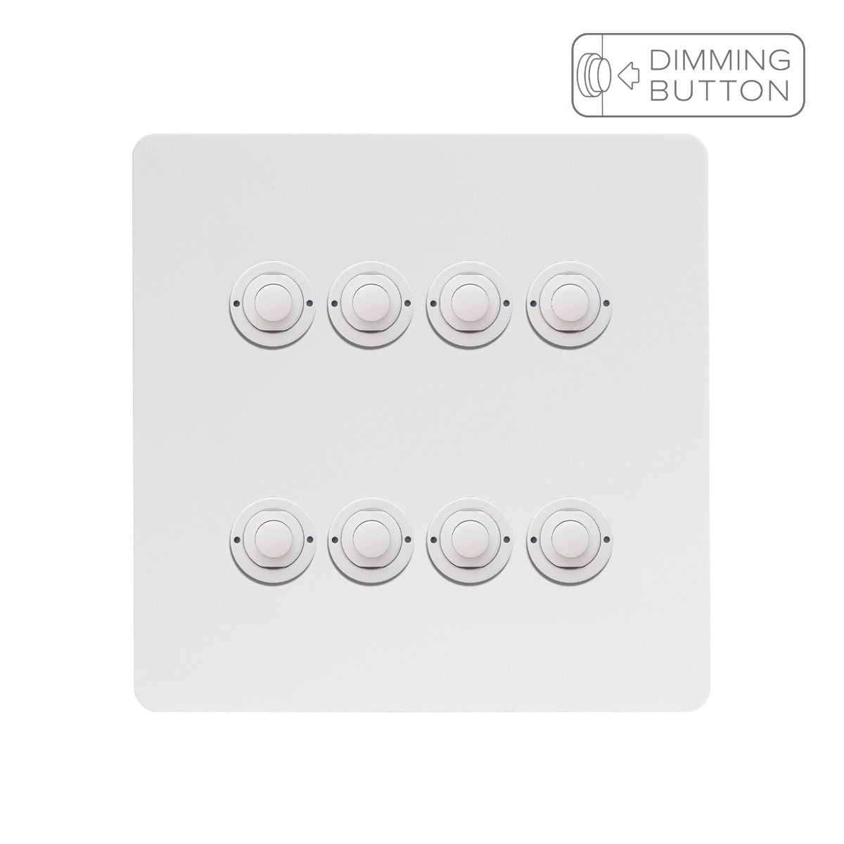 Soho Lighting White Metal 8 Gang 6A Push Button Dimmer Switch