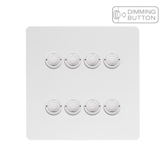 Soho Lighting White Metal 8 Gang 6A Push Button Dimmer Switch