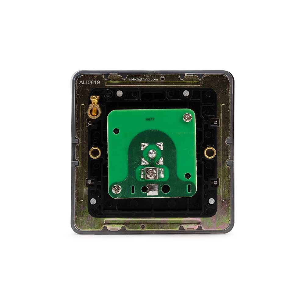 The Connaught Collection Black Nickel Flat Plate 1 Gang Satellite Socket Blk Ins Screwless