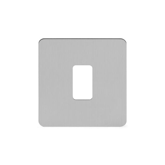 The Lombard Collection Brushed Chrome Flat Plate 1 Gang RM Rectangular Module Grid Switch Plate