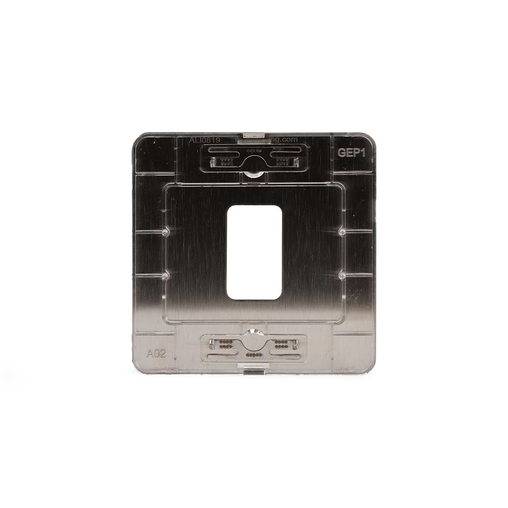 The Lombard Collection Brushed Chrome Flat Plate 1 Gang RM Rectangular Module Grid Switch Plate
