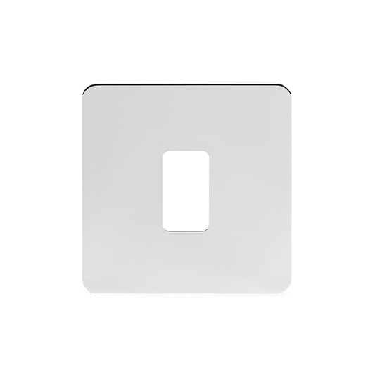 The Finsbury Collection Polished Chrome Flat Plate 1 Gang RM Rectangular Module Grid Switch Plate