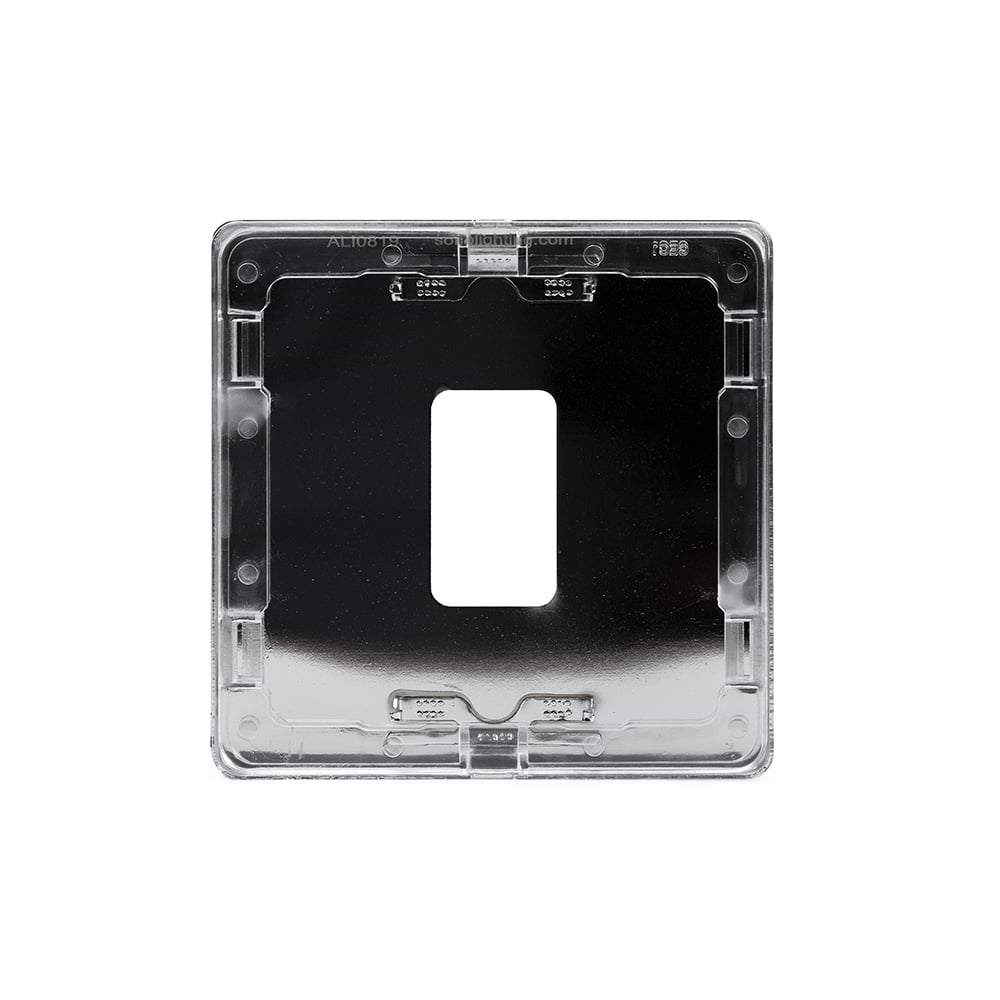 The Finsbury Collection Polished Chrome Flat Plate 1 Gang RM Rectangular Module Grid Switch Plate