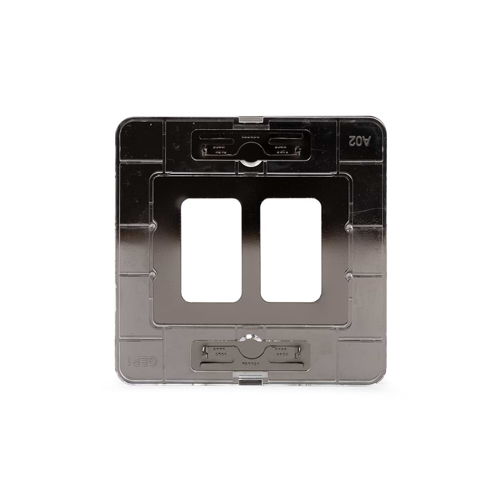 The Connaught Collection Black Nickel Flat Plate 2 Gang RM Rectangular Module Grid Switch Plate