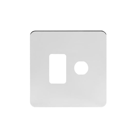The Finsbury Collection Polished Chrome Flat Plate 2 Gang 1RM+1CM Dual Module Grid Switch Plate