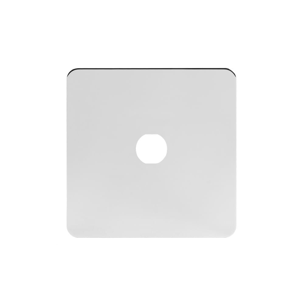 The Finsbury Collection Polished Chrome Flat Plate 1 Gang CM Circular Module Grid Switch Plate