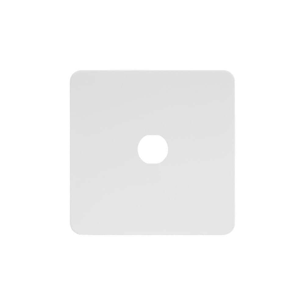 The Eldon Collection White Metal Flat Plate 1 Gang CM Circular Module Grid Switch Plate