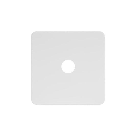 The Eldon Collection White Metal Flat Plate 1 Gang CM Circular Module Grid Switch Plate