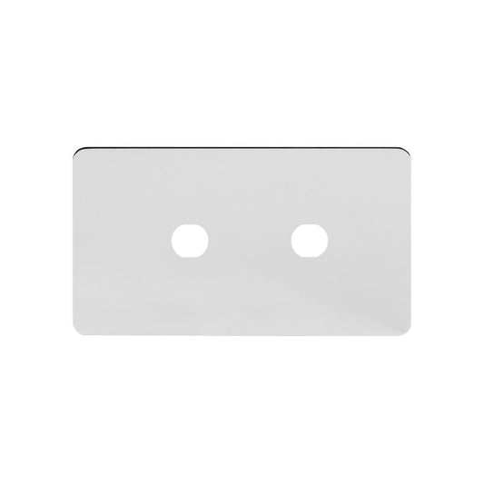 The Finsbury Collection Polished Chrome Flat Plate 2 Gang (Lg Plt) CM Circular Module Grid Switch Plate