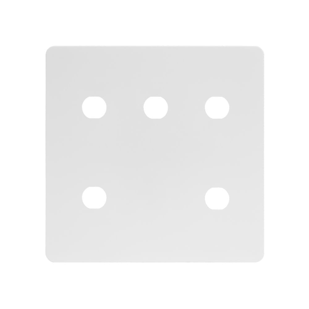 The Eldon Collection White Metal Flat Plate 5 Gang CM Circular Module Grid Switch Plate
