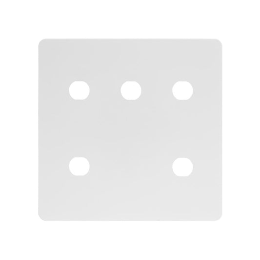 The Eldon Collection White Metal Flat Plate 5 Gang CM Circular Module Grid Switch Plate