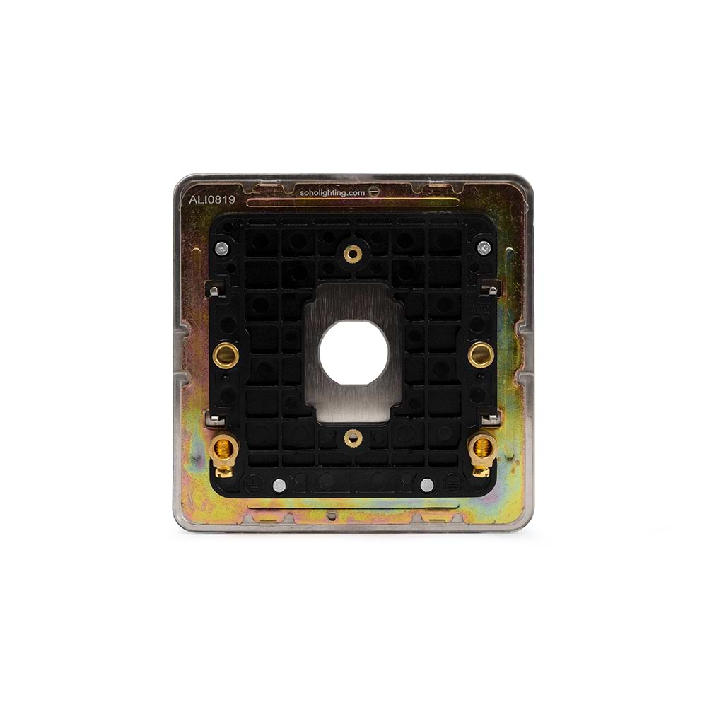 The Lombard Collection Brushed Chrome Flat Plate 1 Gang LT3 Toggle Plate ONLY