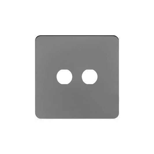 The Connaught Collection Black Nickel Flat Plate 2 Gang LT3 Toggle Plate ONLY