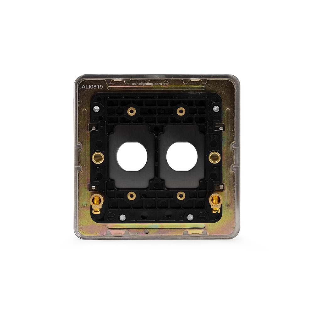 The Connaught Collection Black Nickel Flat Plate 2 Gang LT3 Toggle Plate ONLY