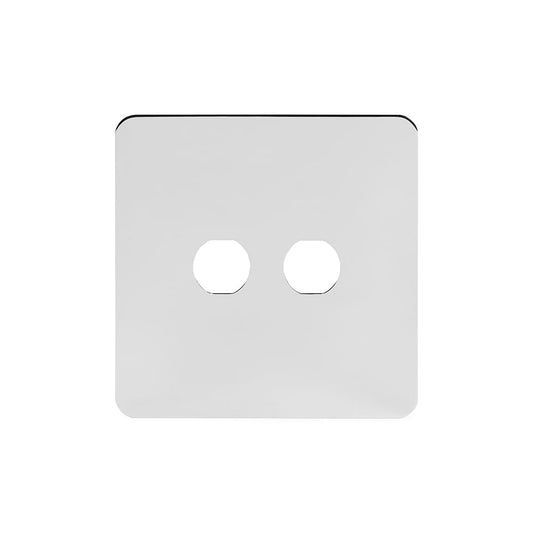 The Finsbury Collection Polished Chrome Flat Plate 2 Gang LT3 Toggle Plate ONLY