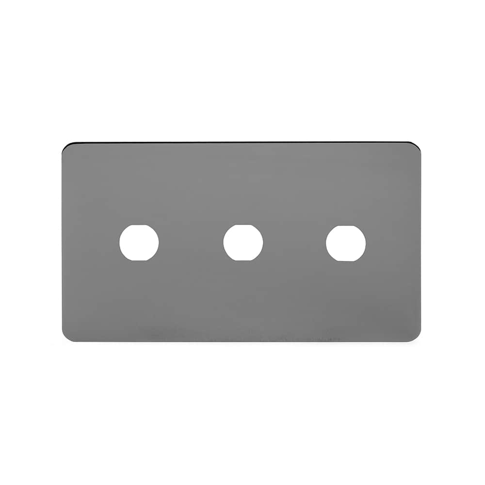 The Connaught Collection Black Nickel Flat Plate 3 Gang LT3 Toggle Plate ONLY
