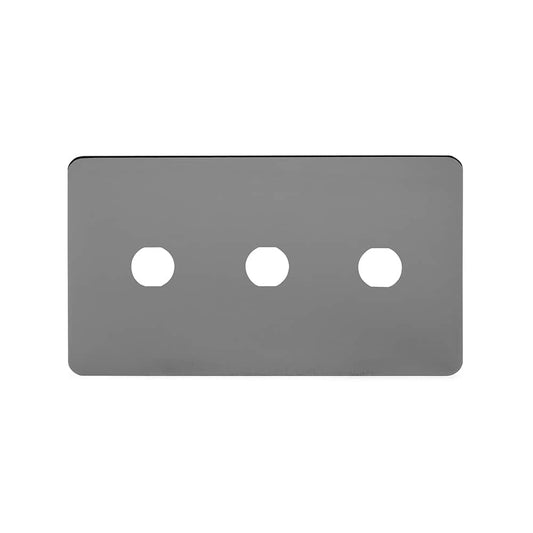 The Connaught Collection Black Nickel Flat Plate 3 Gang LT3 Toggle Plate ONLY